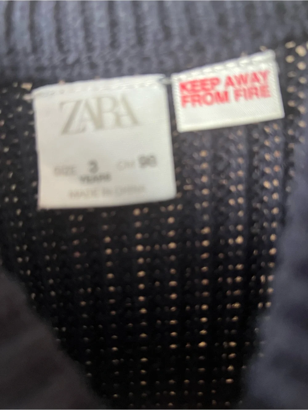Zara Girls Navy Knit Top with Denim Skirt Dress sz 3